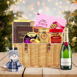 【聖誕香檳食品禮籃】香檳+食品禮籃  Christmas Champagne Food Hamper 個人化禮籃 零食視頻感謝禮物 祝賀禮物 新年禮物