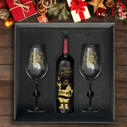 【聖誕專屬禮盒】 高品質紅酒對杯禮盒  Christmas Wine Pairing Set 文字訂製 葡萄酒雕刻禮物 聖誕禮物送禮 情侶甜蜜禮物