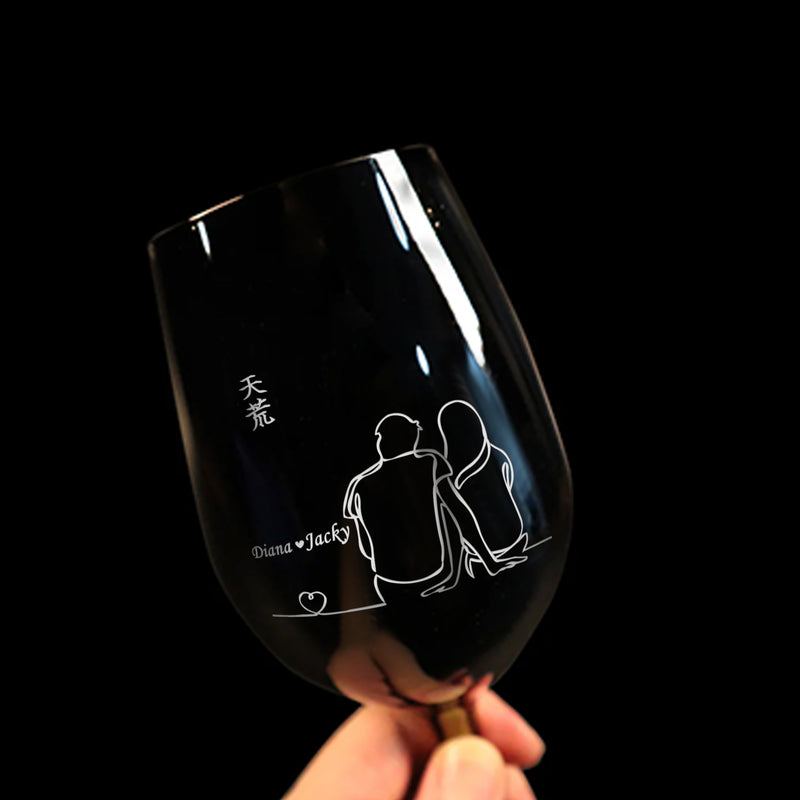 Forever Love Red Wine Custom Wine Glasses DY01-88