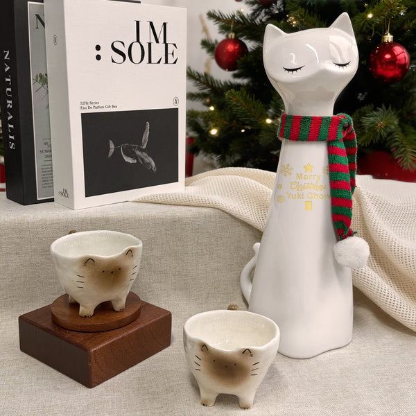 聖誕禮物 聖誕禮盒 客製化可愛禮物 日本千代壽 月夜之眠 貓貓清酒 米酒 | Christmas Gift Chiyokotobuki Cat Junmai Ginjo 720ml