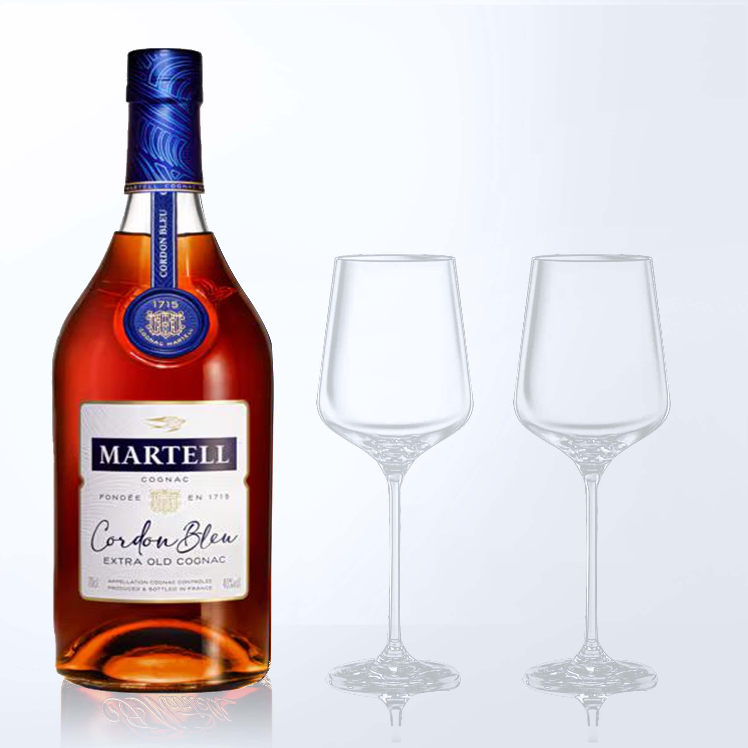 Martell Cordon Bleu & Bottega Crystal Glasses Gift Set with Engraving |馬爹利藍帶&Bottega水晶洋酒杯套裝(含文字人像雕刻）