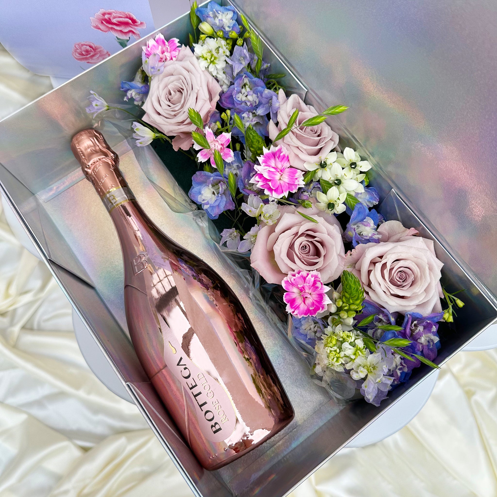 鮮花禮盒|炫彩包裝  起泡酒果味酒 高顏值訂製禮物 鮮花浪漫 情人節禮物 DY05-59 - Design Your Own Wine