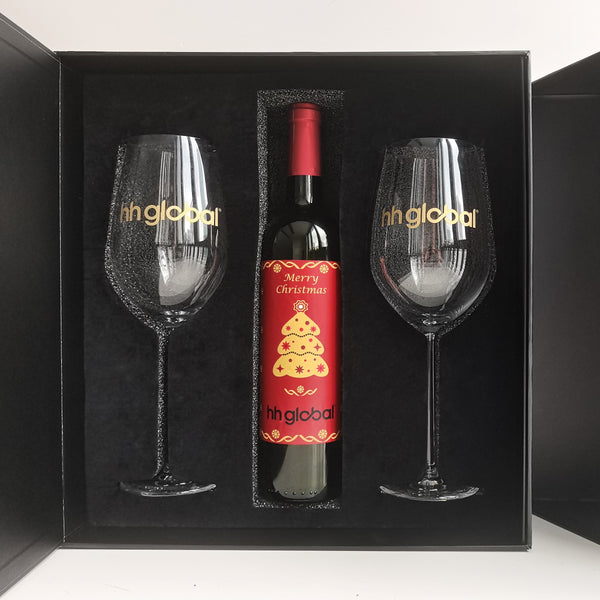 【公司客聖誕特惠】聖誕公司客制化禮品 紅酒&紅酒杯套裝 - Design Your Own Wine