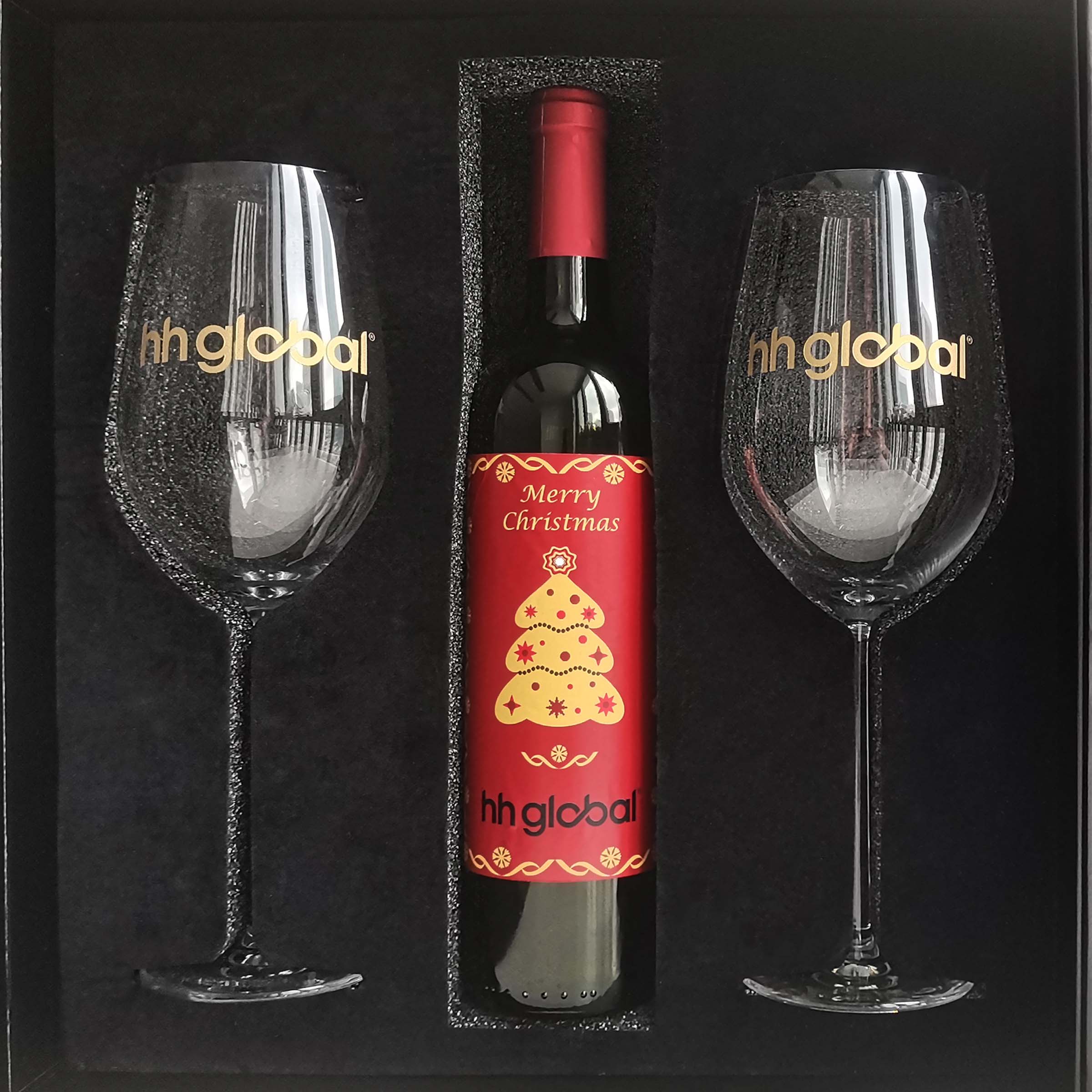 Christmas company customized gifts red wine & red wine glass set