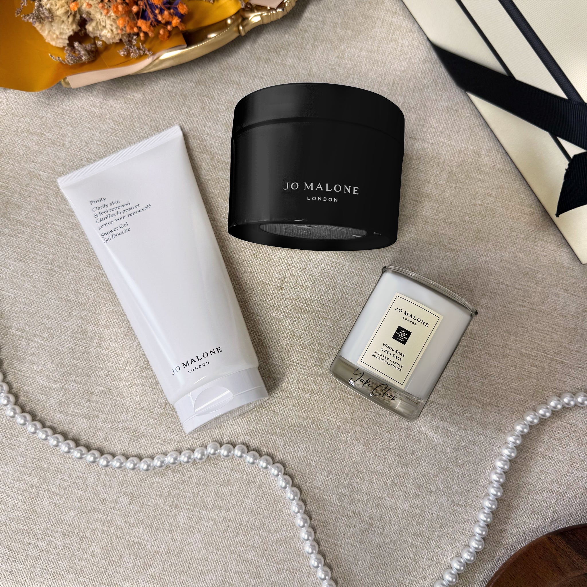 Jo Malone 身體瑰潤滋養套裝 Body Enrich Set 盒面訂製 香薰蠟燭 姓名訂製 獨一無二禮物送禮必備  專屬刻字畫稿訂製 生日紀念日禮物送閨蜜 - Design Your Own Wine