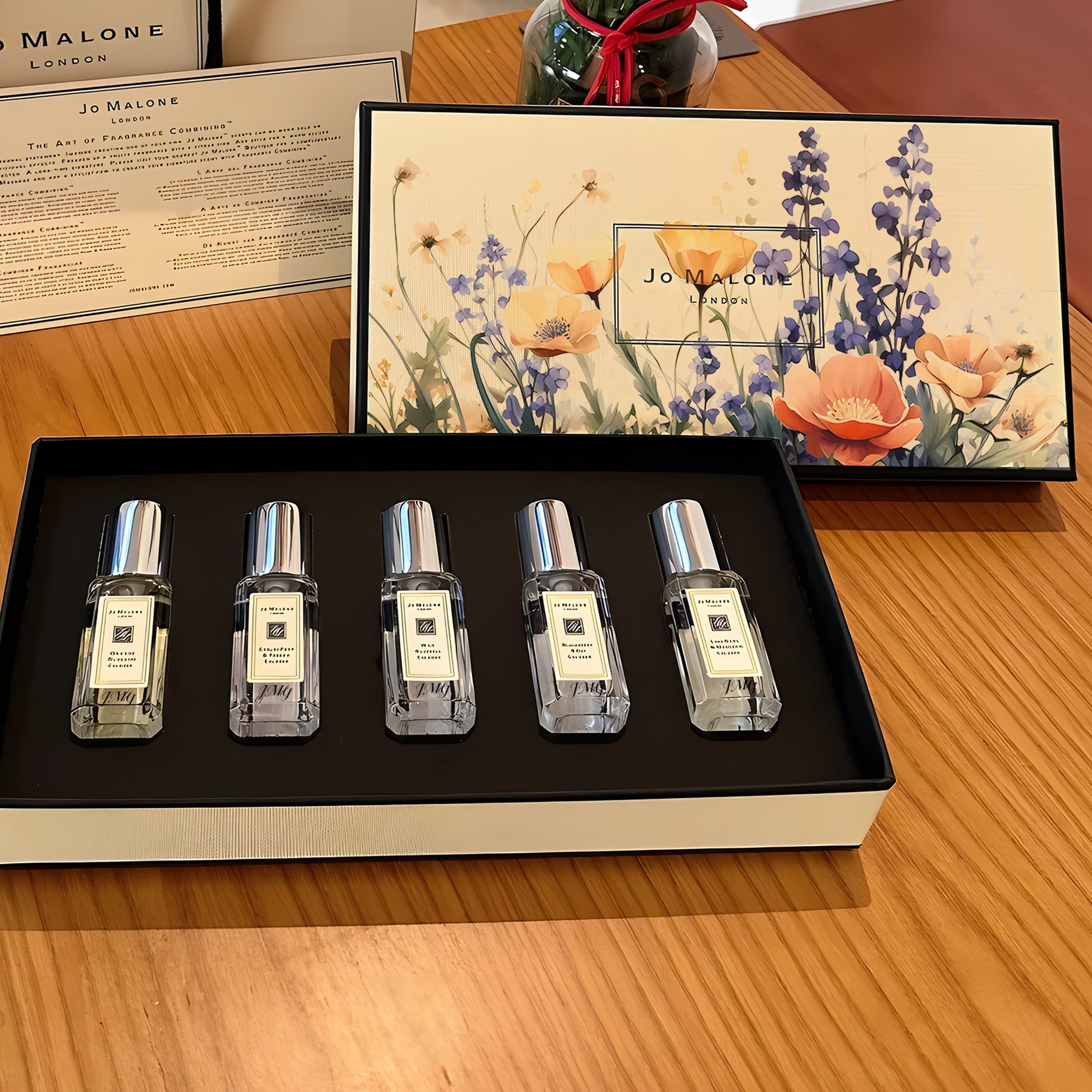 祖瑪瓏mini香水禮盒 盒面訂製 客製化文字祝福訂製 生日情人節禮物送女仔 人像訂製 驚喜小眾浪漫禮盒套裝Jo Malone Aromatherapy gift box-customized box DY01-418 - Design Your Own Wine