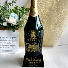 客製化人像雕刻獎座禮物 （人像雕刻）Perrier-Jouët 香檳禮物 送上司商務 - Design Your Own Wine