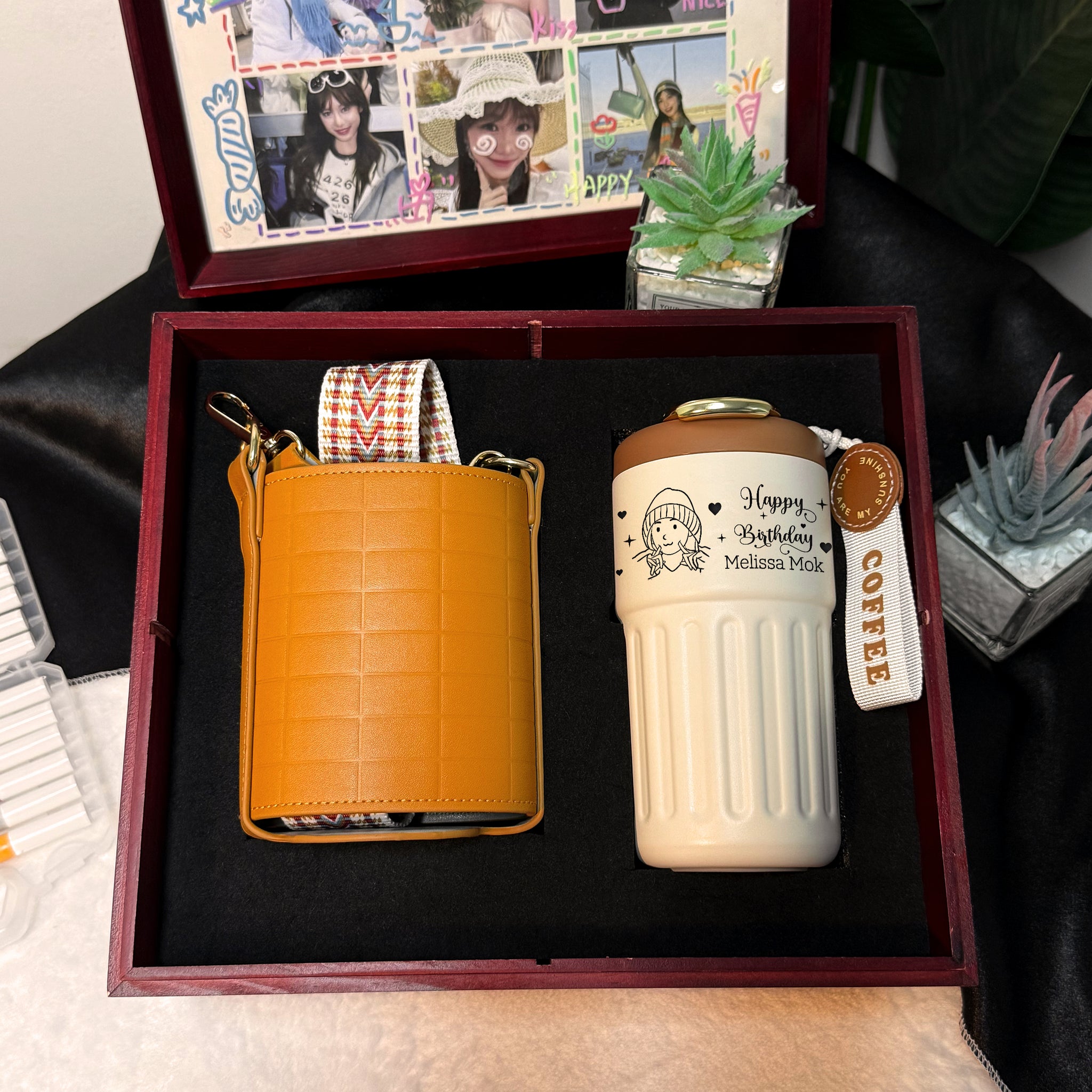 【7折優惠】頭像訂製保溫杯禮盒 客製化相框木盒 DIY創意生日禮物 保溫瓶相片訂製 咖啡隨行杯背包 生日禮物紀念日禮物畢業祝福禮物送女生告白禮物DY01-413 - Design Your Own Wine