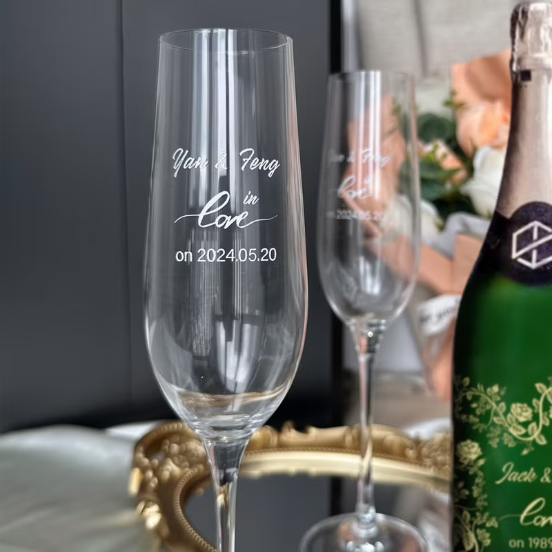 紀念日禮物 |情侶禮物 客製文字名字人像 無酒精香檳單支雙杯 結婚週年禮物 - Design Your Own Wine