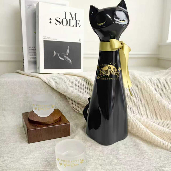 客製化可愛禮物 日本千代壽 月夜之眠 貓貓清酒 米酒 | Chiyokotobuki Cat Junmai Ginjo 720ml