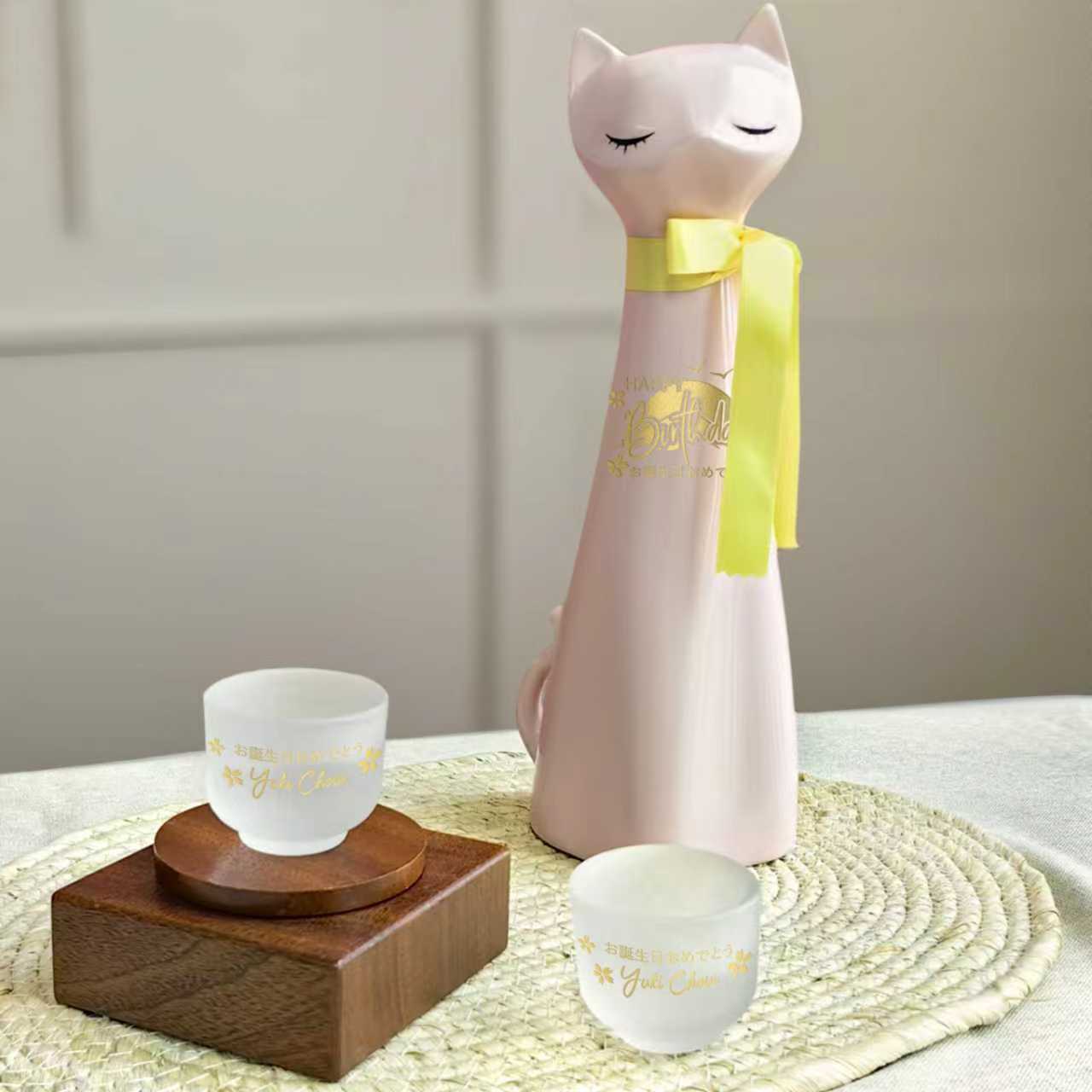 客製化可愛禮物 日本千代壽 月夜之眠 貓貓清酒 米酒 | Chiyokotobuki Cat Junmai Ginjo 720ml