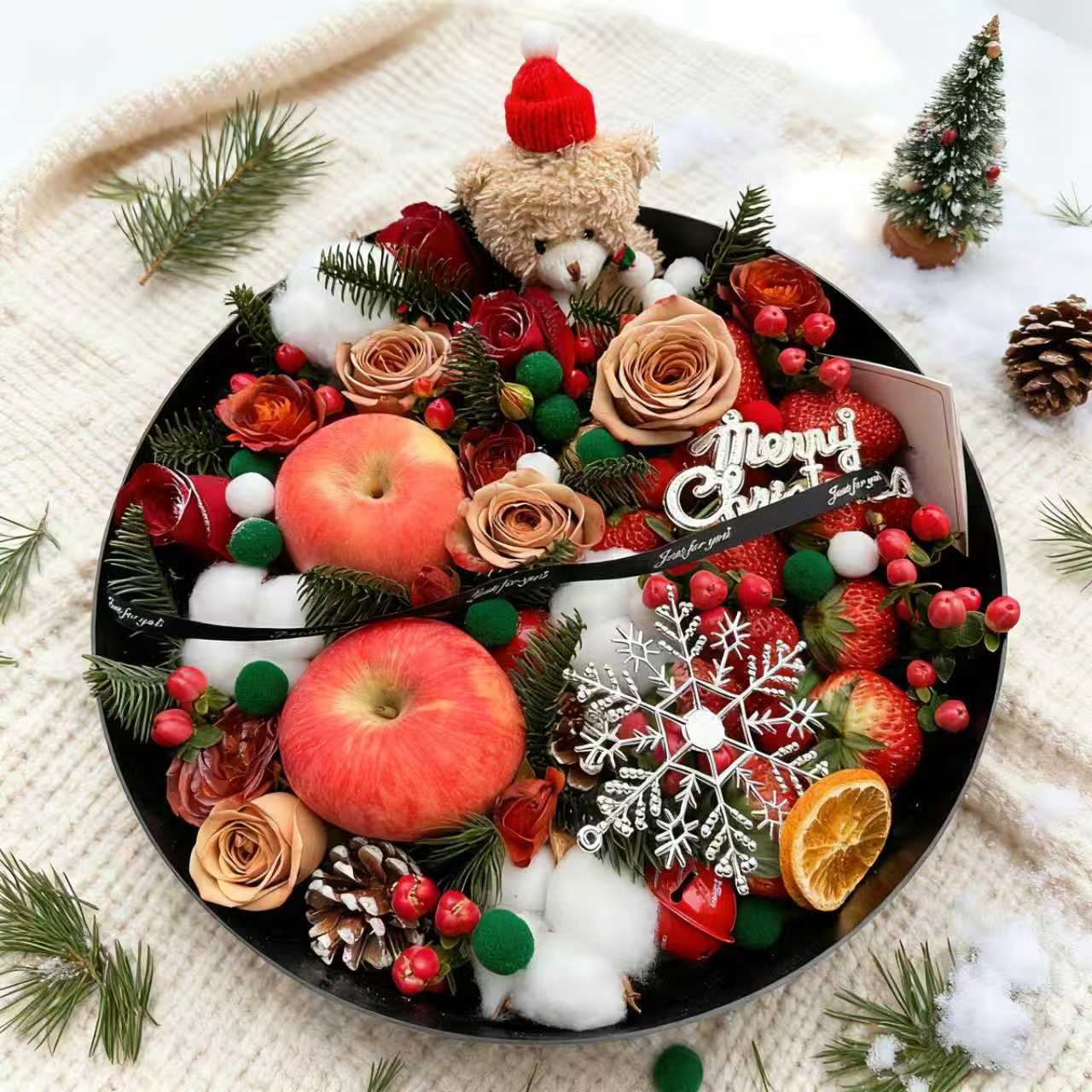 Christmas Hamper|聖誕果籃 聖誕花籃 聖誕禮籃 生果籃 花籃 聖誕裝飾花籃 - Design Your Own Wine