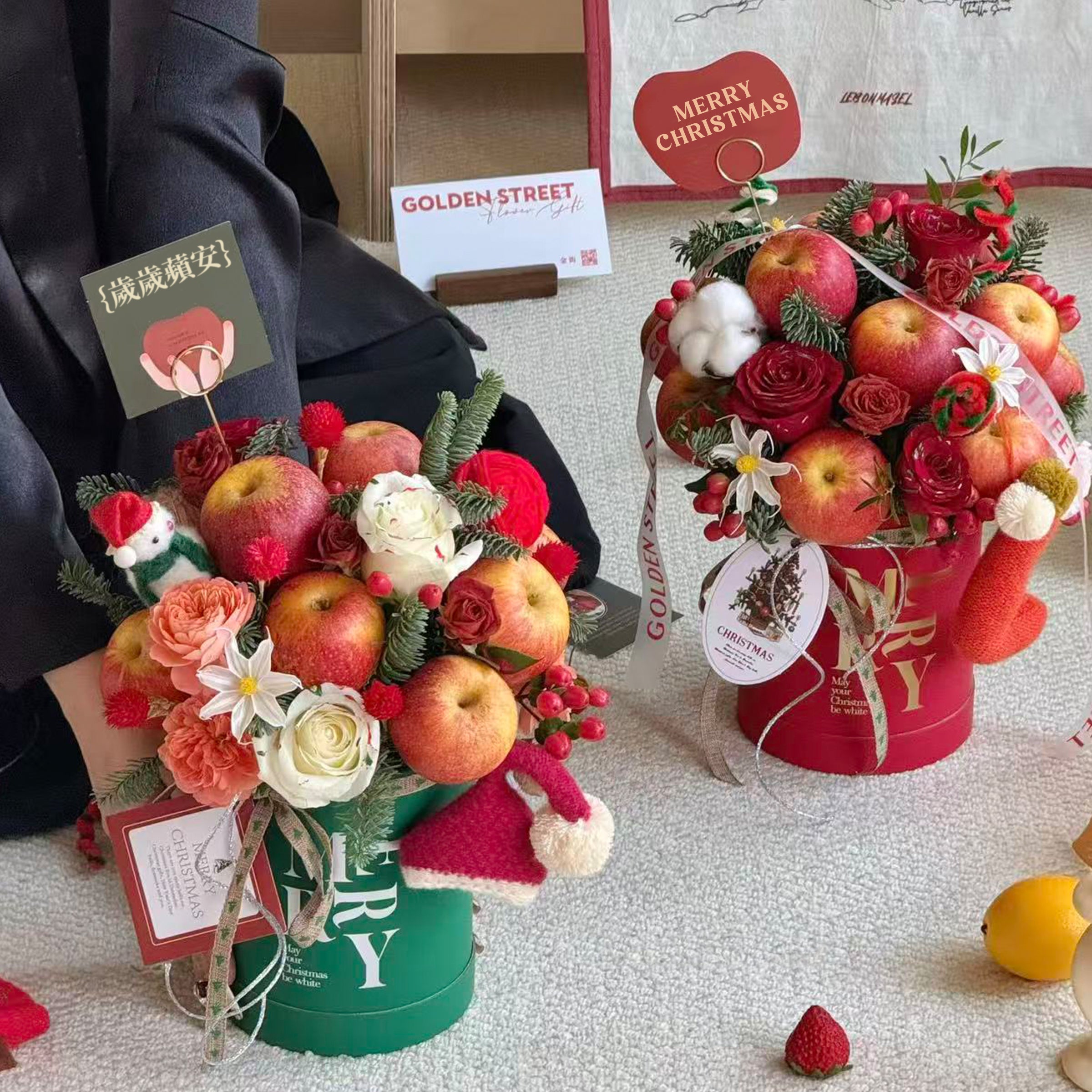 Christmas Hamper|聖誕蘋果抱抱桶 聖誕果籃 聖誕花籃 聖誕禮籃 生果籃 花籃 送親友送客戶送伴侶 - Design Your Own Wine