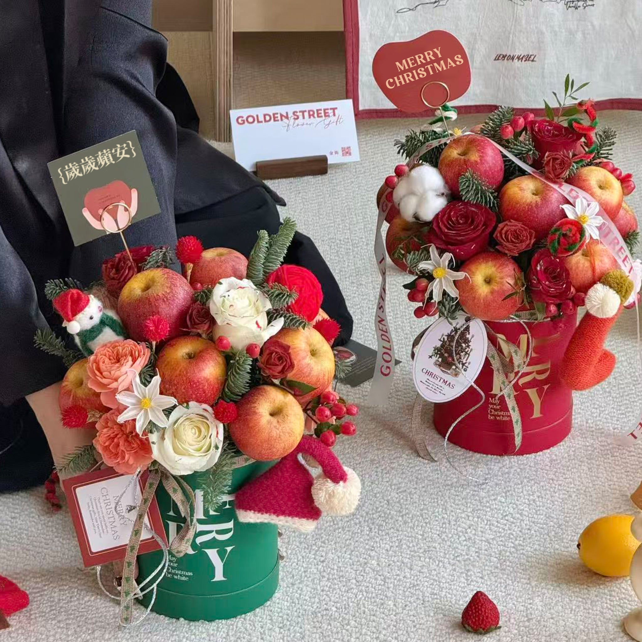 Christmas Hamper|聖誕蘋果抱抱桶 聖誕果籃 聖誕花籃 聖誕禮籃 生果籃 花籃 送親友送客戶送伴侶 - Design Your Own Wine