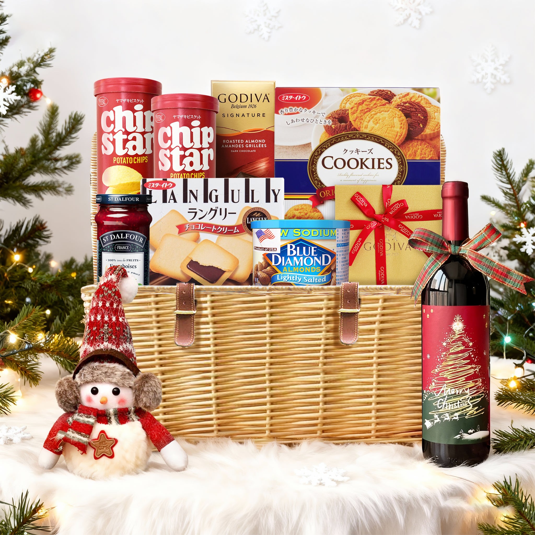 【聖誕紅酒零食禮籃】紅酒+零食禮籃  Christmas Wine &Food Hamper聖誕禮物 個性化禮物 客製化送禮 商務公司禮物 - Design Your Own Wine