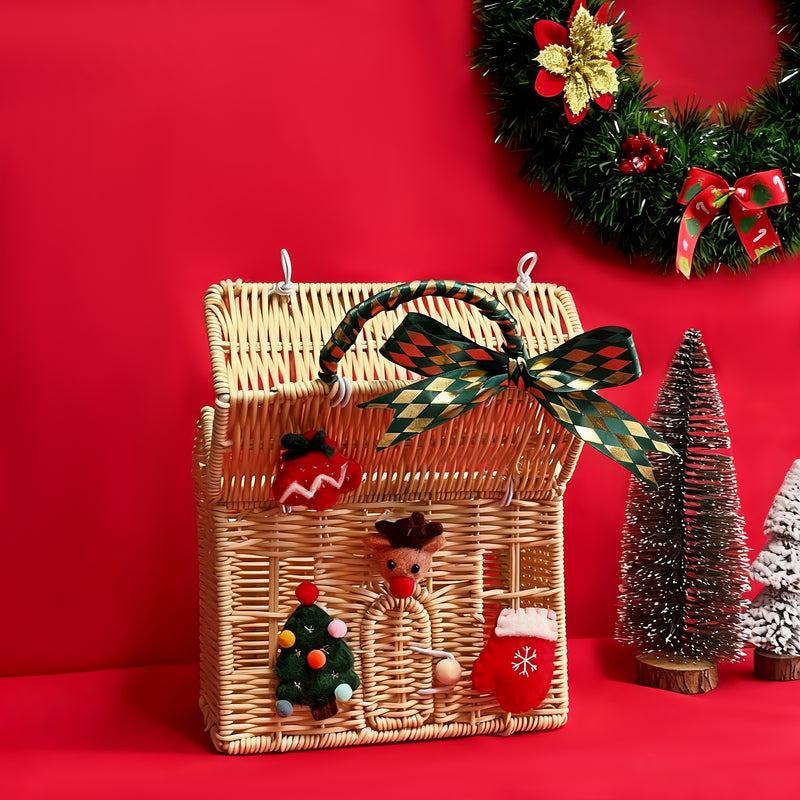 【聖誕紅酒零食禮籃】紅酒+零食藤籃  Christmas Food Hamper 聖誕禮物 送朋友送閨蜜 企業節日送禮 個人化禮物 祝賀禮物