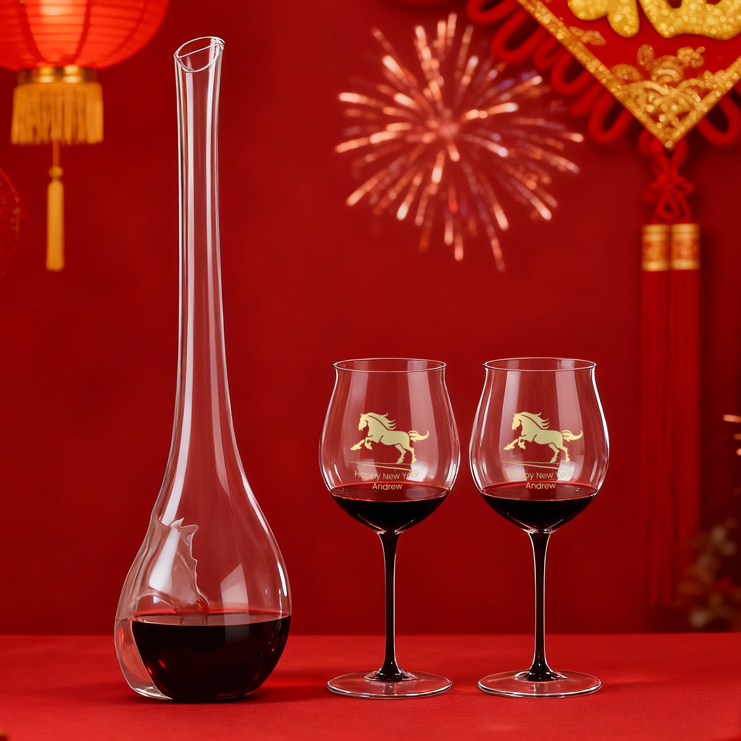 2026 CNY Limited Edition Riedel Glasses| 馬年紀念款醒酒器對杯 客製化高級感禮物 新年禮物 紀念禮物 - Design Your Own Wine