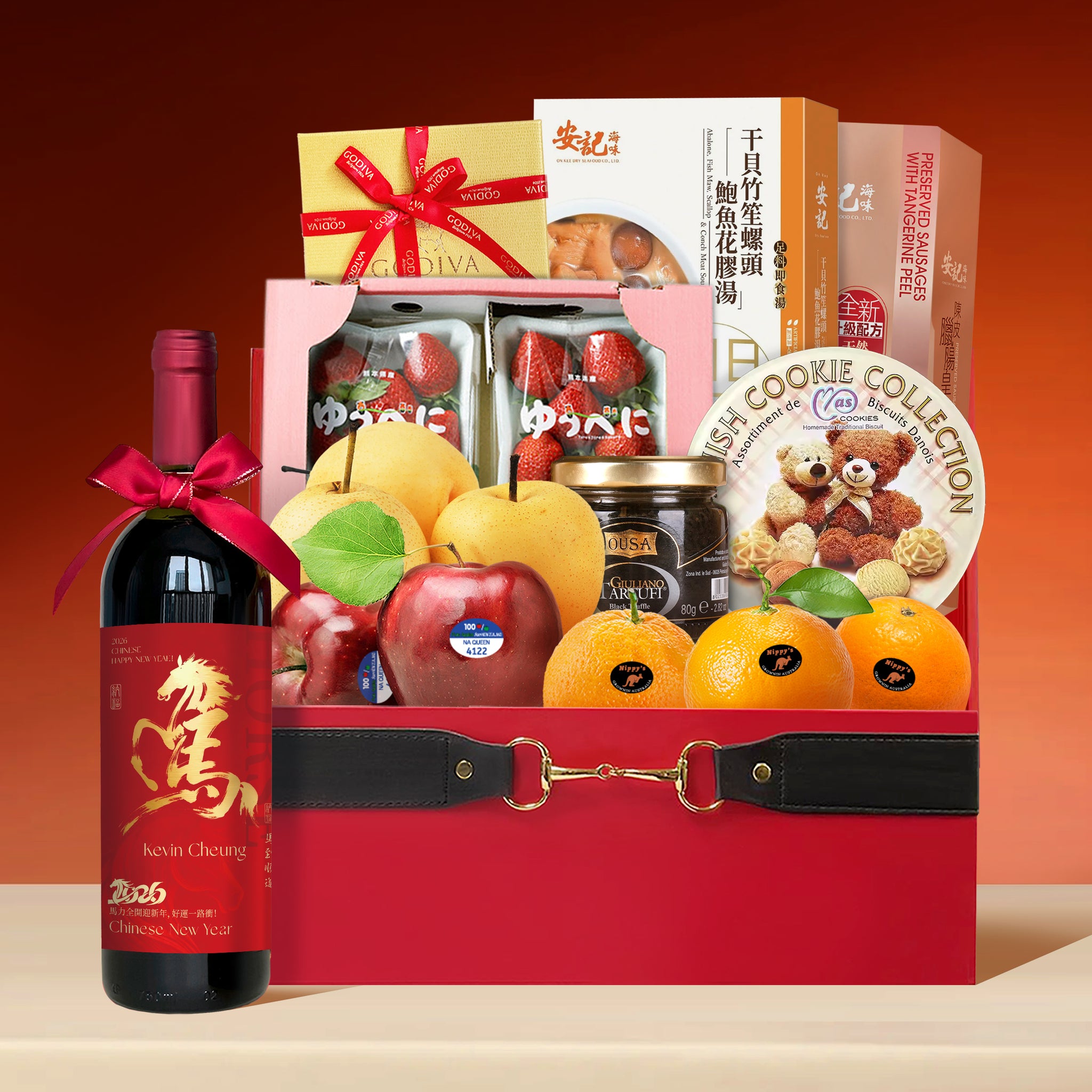2026新年零食紅酒生果禮籃  過年年貨 春節送禮 新年拜年送客戶親戚朋友長輩 New Year  Food & Wine & Fruit Hamper