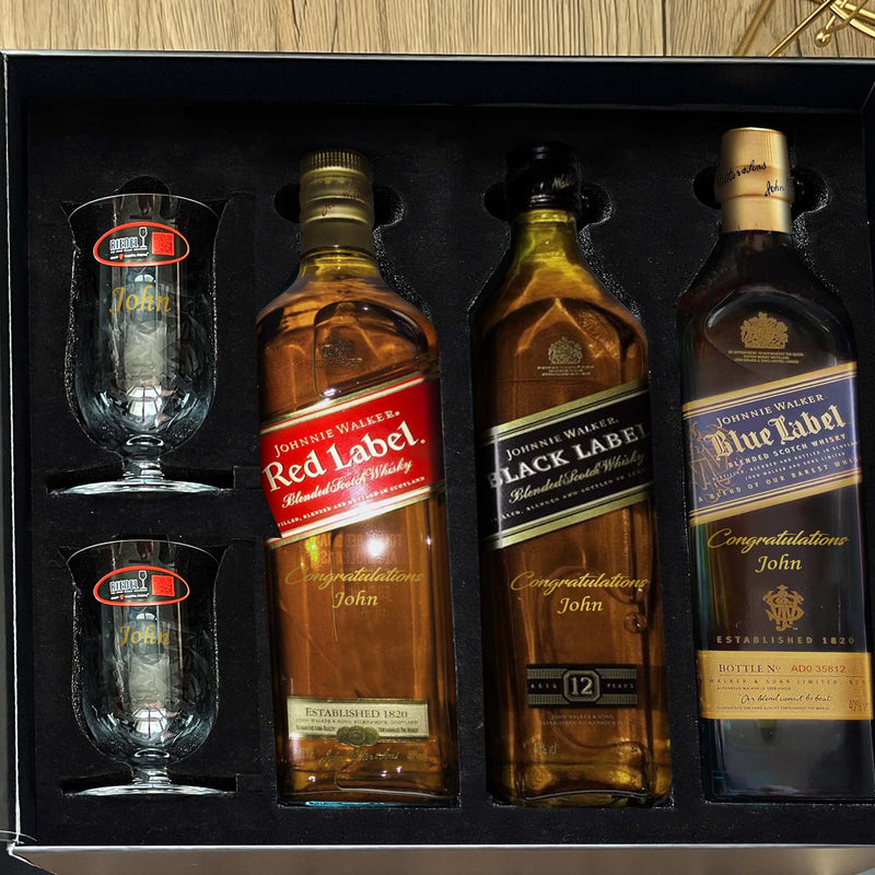 【8折特惠】Johnnie Walker Whisky Sets|尊享威士忌禮物套裝（文字雕刻禮物）客製化禮物套裝