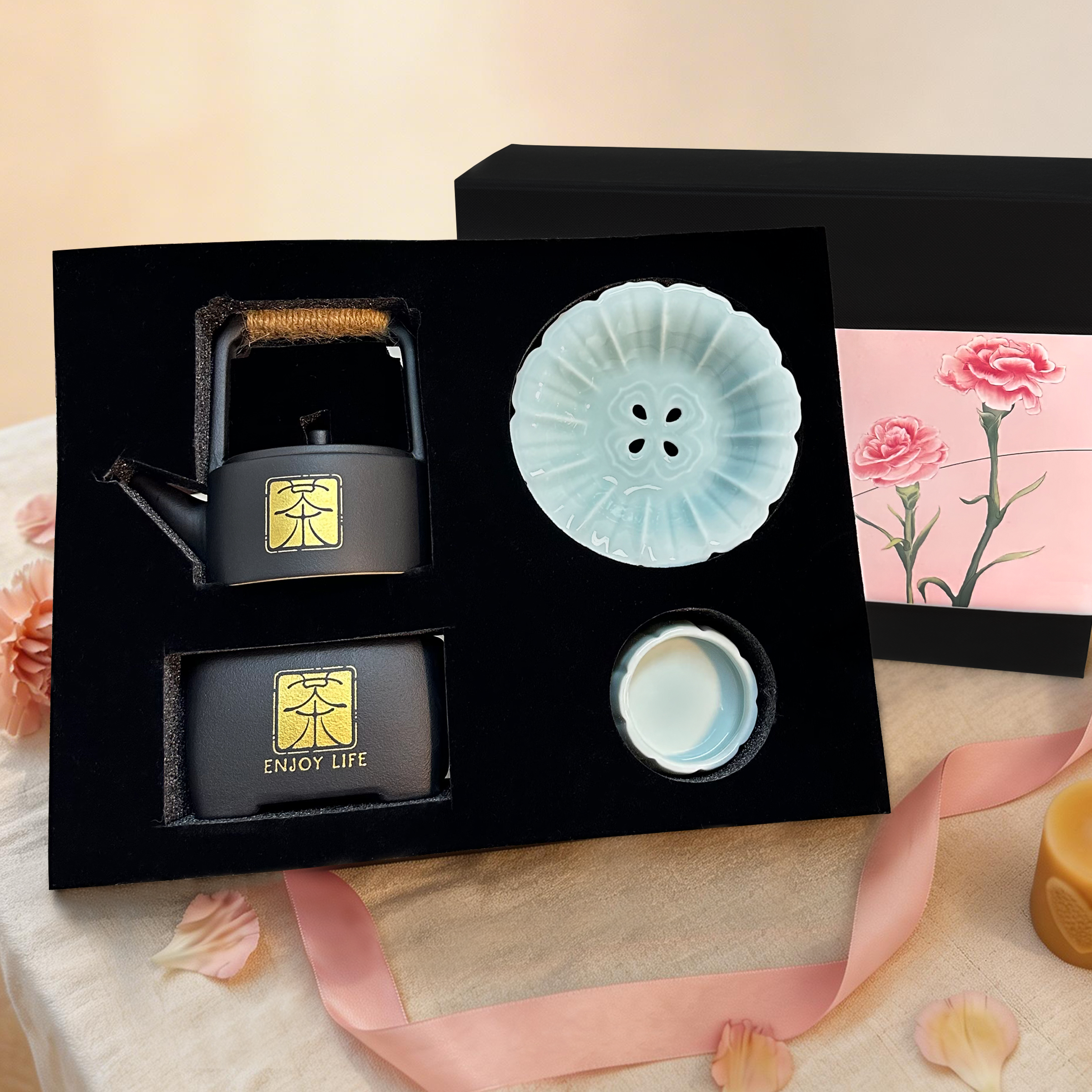 母親節禮物丨客製化訂製文字 高檔茶具 果盤茶壺禮盒 居家暖茶套裝 母親節養生療愈套裝 客製化有心意禮物必選DY02-67 - Design Your Own Wine
