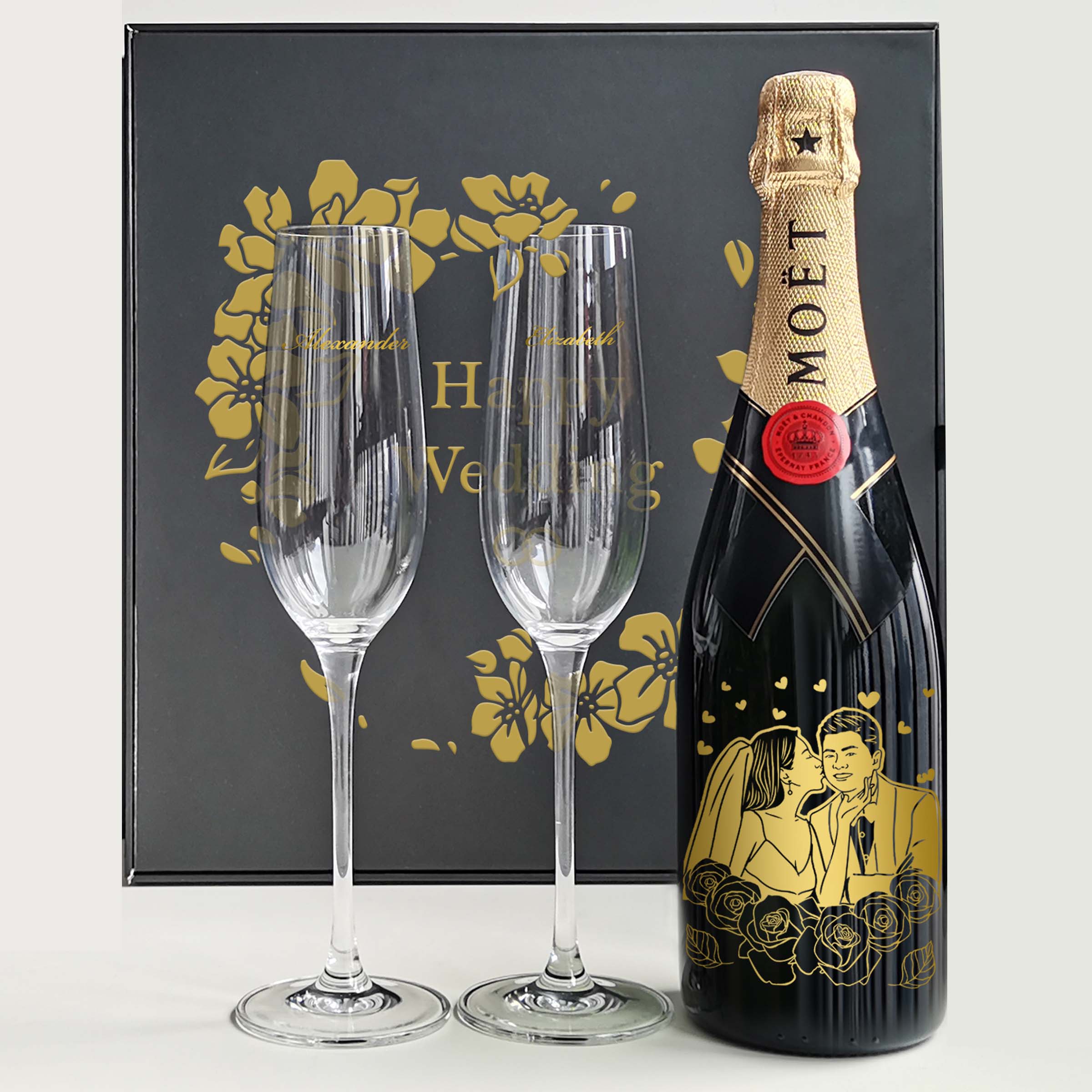 Moët & Chandon Impérial & Champagne Glasses Gift Set - Design Your Own Wine