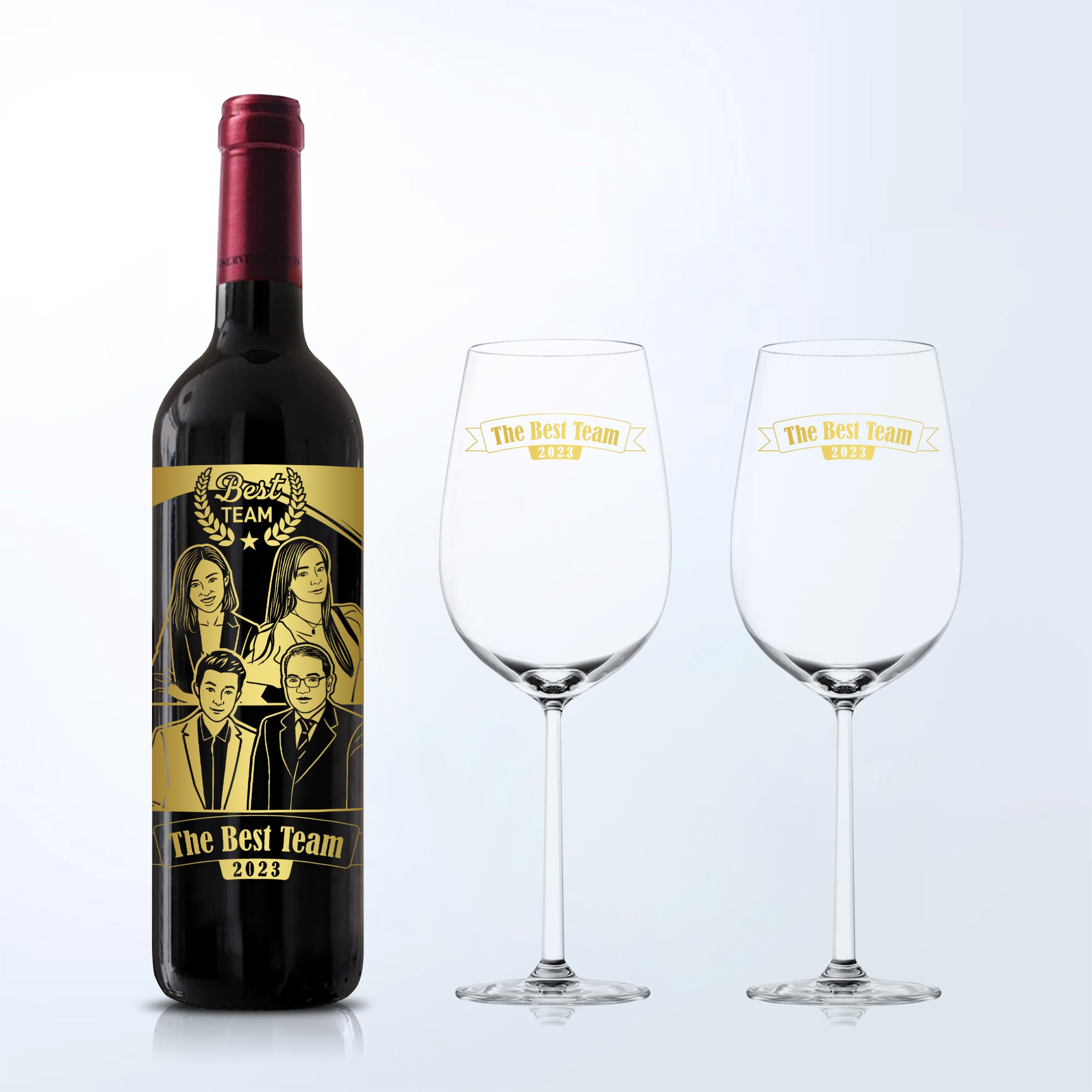 定制企業團隊慶祝紅酒 活動紅酒（人像雕刻） - Design Your Own Wine