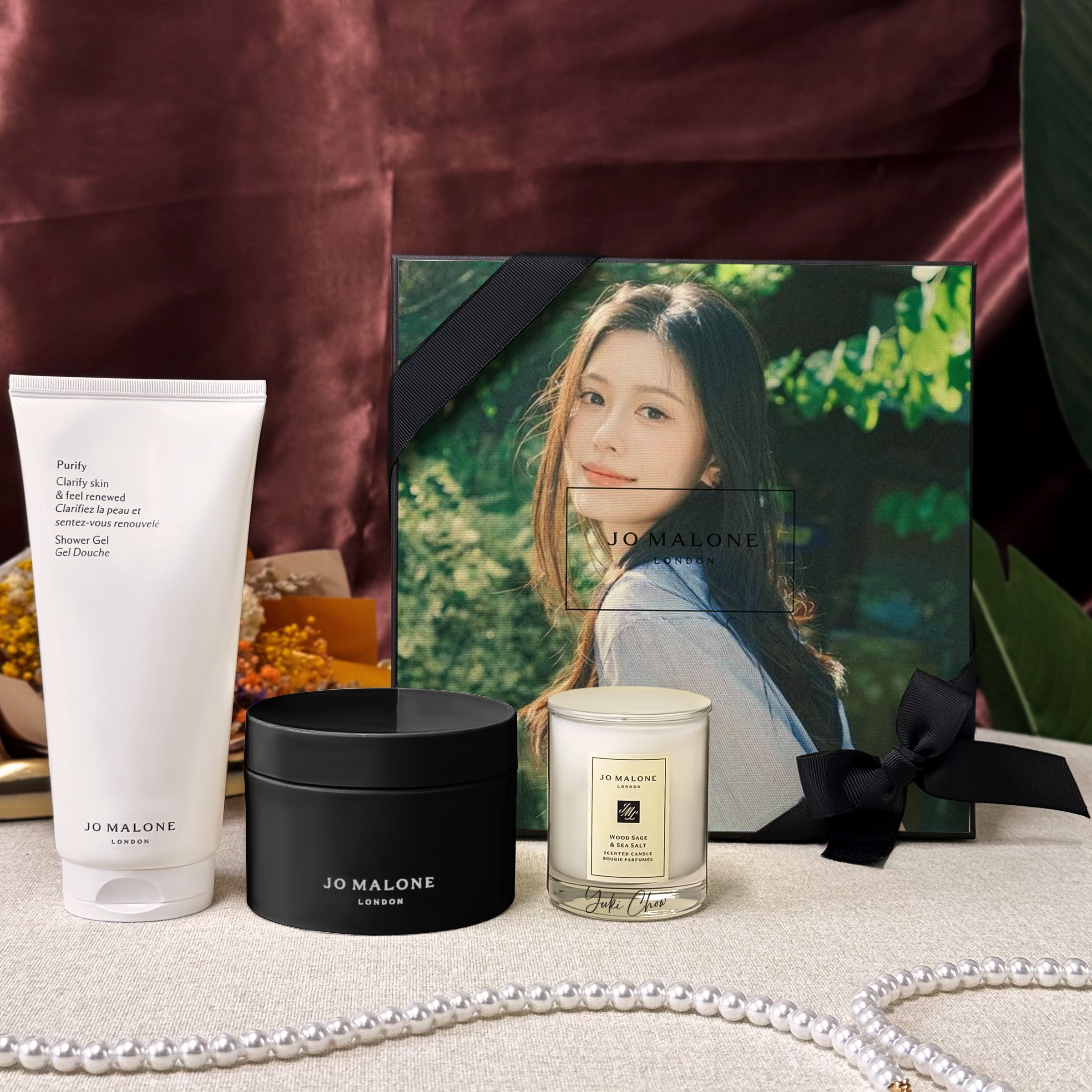 Jo Malone 身體瑰潤滋養套裝 Body Enrich Set 盒面訂製 香薰蠟燭 姓名訂製 獨一無二禮物送禮必備  專屬刻字畫稿訂製 生日紀念日禮物送閨蜜 - Design Your Own Wine
