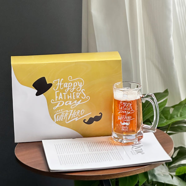 父親節禮盒丨啤酒杯 客製化 文字雕刻 創意禮物 送爸爸父親節禮物
