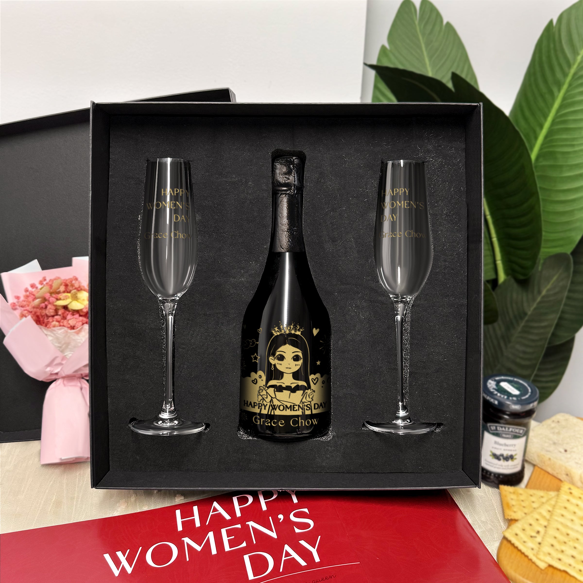 38女神節客製化禮物推薦  Dom Pérignon Vintage 2013 人像訂製禮盒 祝福禮物 送老婆禮物浪漫 紀念日驚喜創意禮物customized wine girls’ day gift boxDY05-64