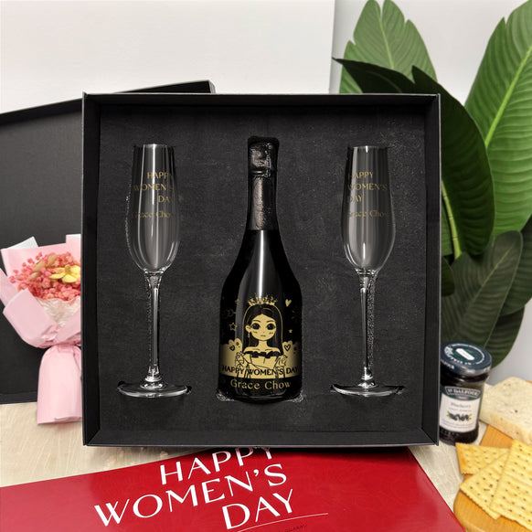 38女神節客製化禮物推薦  Dom Pérignon Vintage 2013 人像訂製禮盒 祝福禮物 送老婆禮物浪漫 紀念日驚喜創意禮物customized wine girls’ day gift boxDY05-64 - Design Your Own Wine