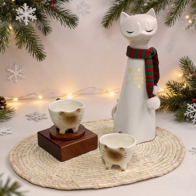 聖誕禮物 聖誕禮盒 客製化可愛禮物 日本千代壽 月夜之眠 貓貓清酒 米酒 | Christmas Gift Chiyokotobuki Cat Junmai Ginjo 720ml