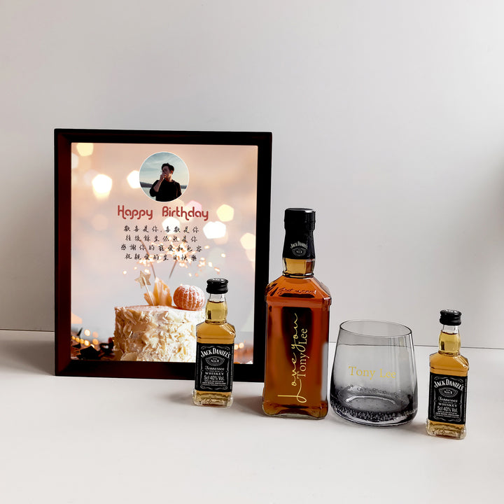 客製化禮物|訂製雕刻傑克丹尼威士忌套裝  多用途esg禮盒 生日禮物 - Design Your Own Wine