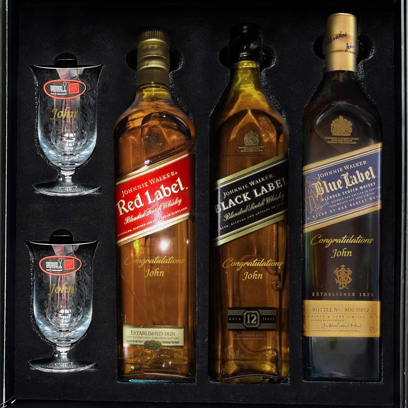 【8折特惠】Johnnie Walker Whisky Sets|尊享威士忌禮物套裝（文字雕刻禮物）客製化禮物套裝