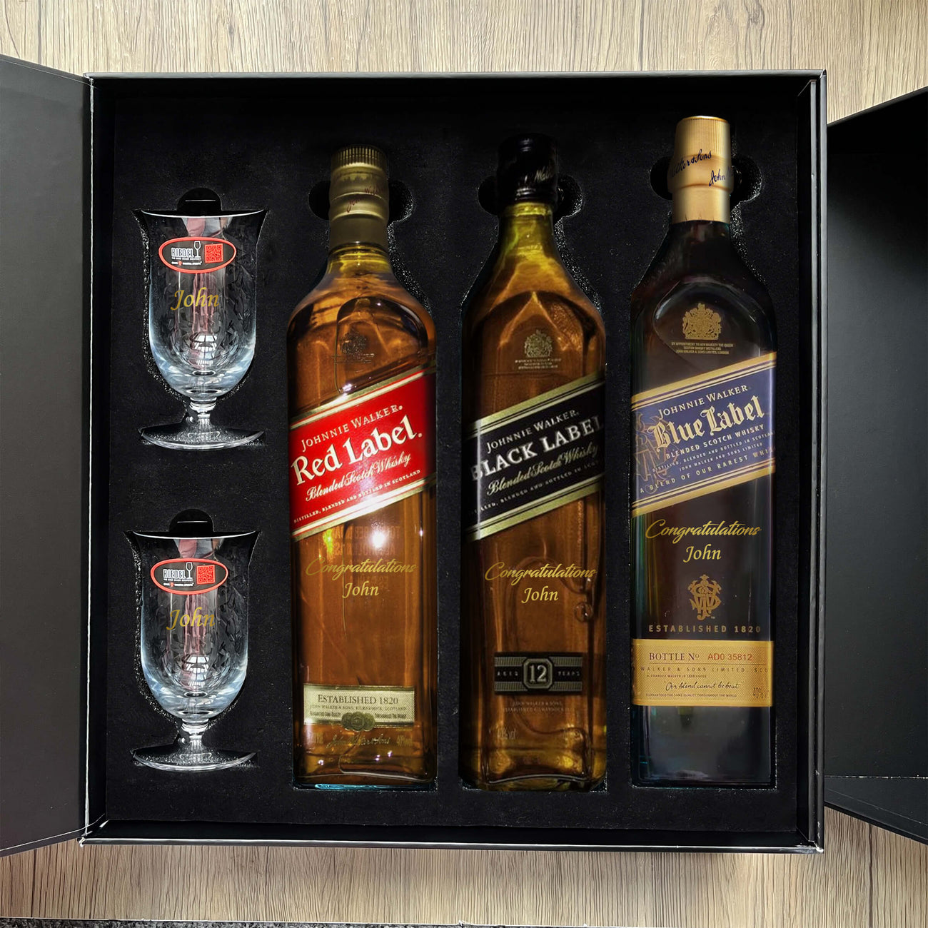 Johnnie Walker Whisky Sets|尊享威士忌禮物套裝（文字雕刻禮物）客製化禮物套裝 - Design Your Own Wine