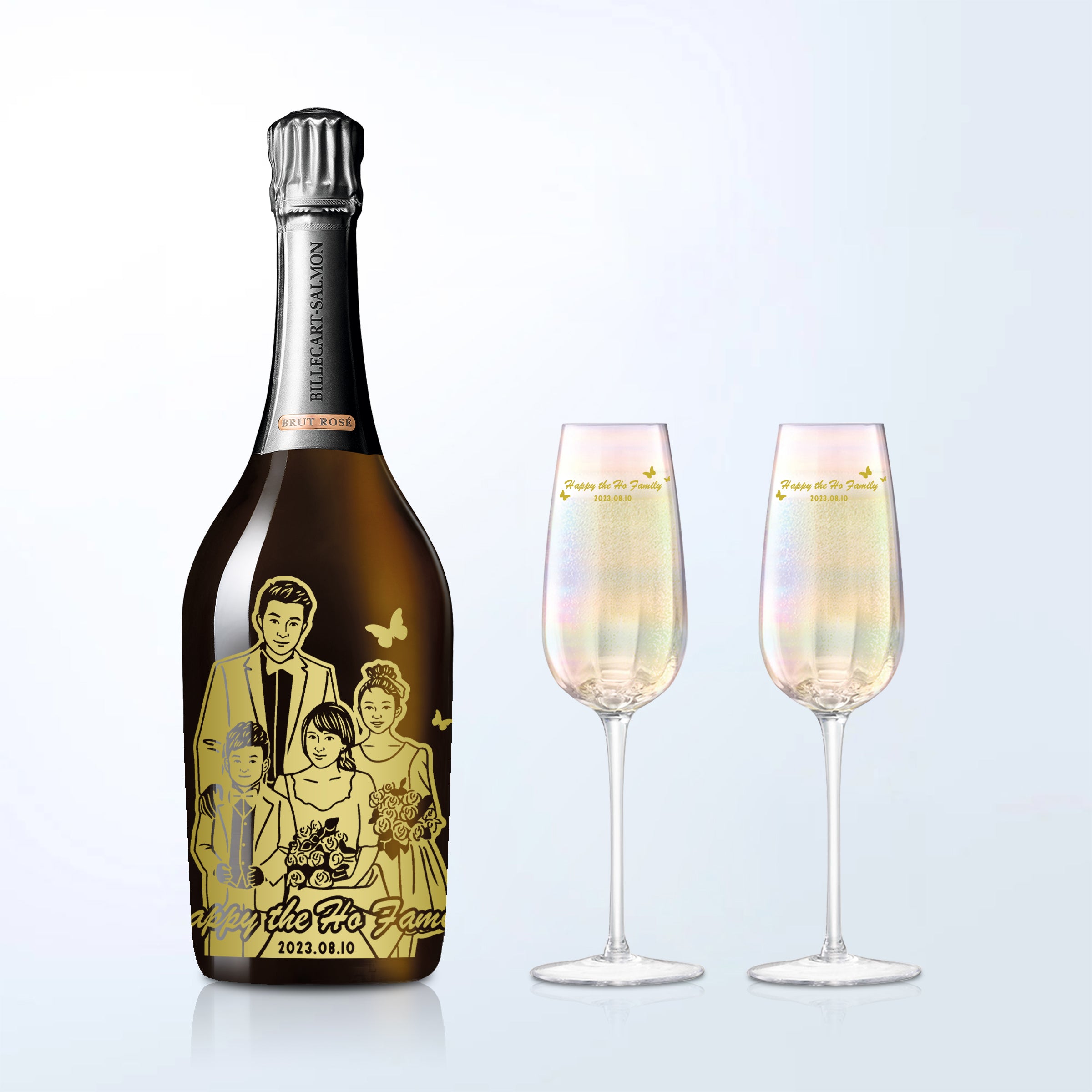 大容量香檳| Billecart Salmon Brut Rose Champagne 人像雕刻禮物 結婚禮物 紀念禮物（客製化） - Design Your Own Wine