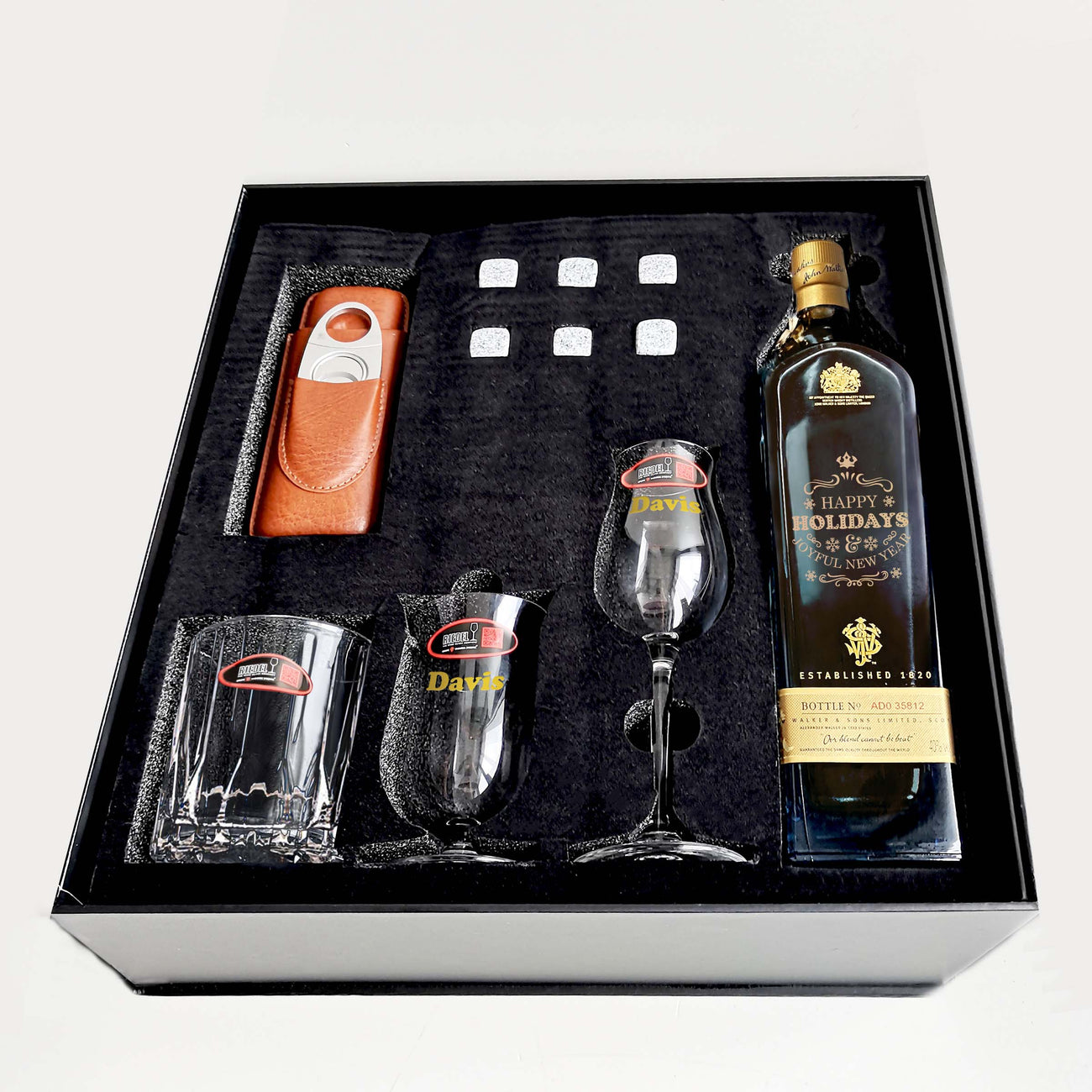 【8折特惠】Riedel Glasses gift set|定制雕刻威士忌杯&Johnnie Walker Blue Label威士忌套裝DY04-250