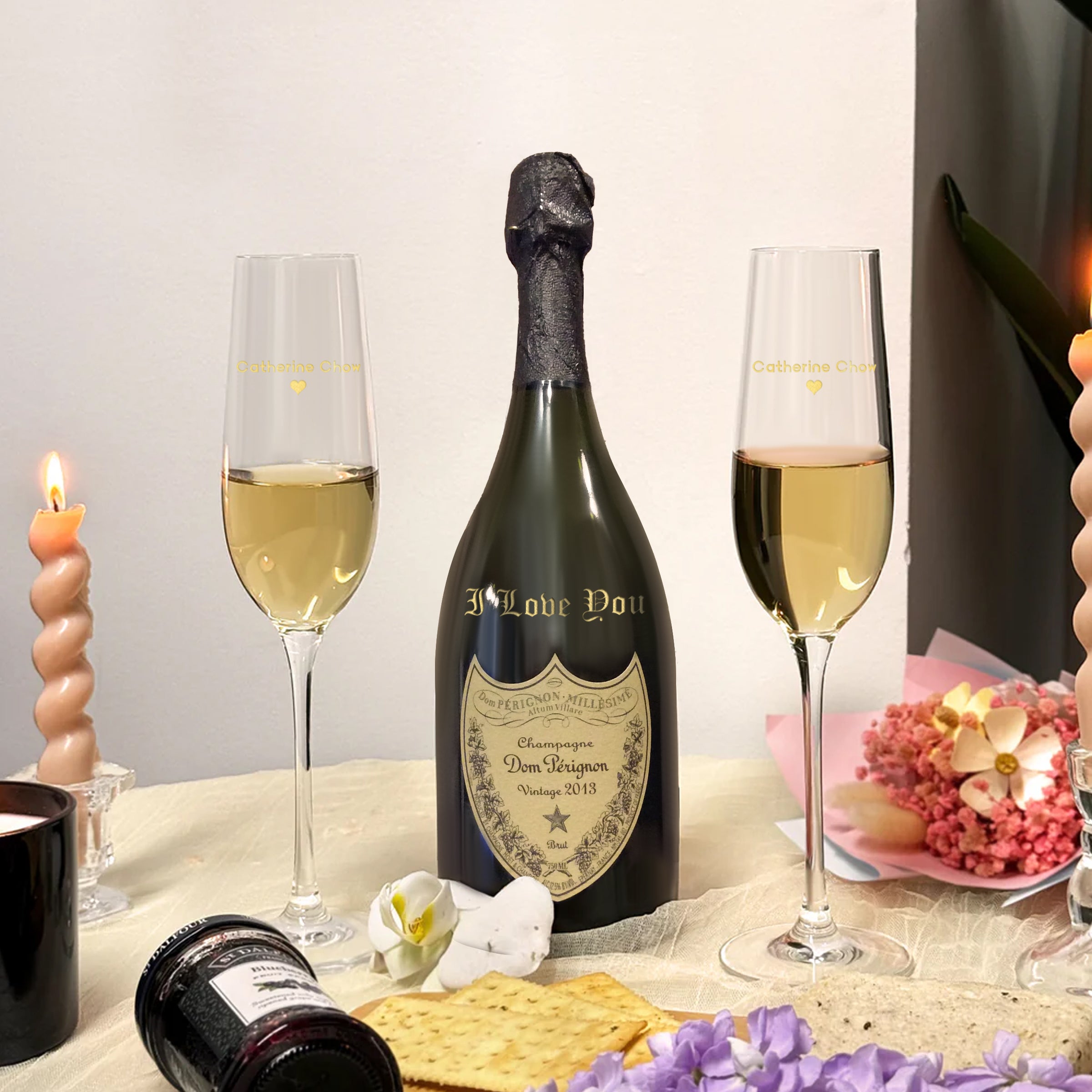 Personalize Dom Perignon Vintage Engraving Gift Set | 訂製文字香檳禮盒 客製化紀念日禮物 送男友最佳首選 生日禮物 - Design Your Own Wine