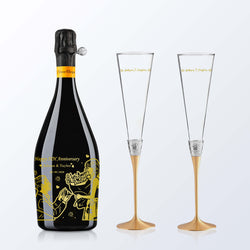 Veuve Clicquot La Grande Dame 2015 凱哥香檳& Vera Wong香檳杯（含人像雕刻）情侶禮物 紀念禮物 - Design Your Own Wine