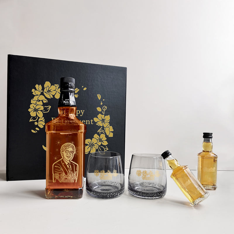 Jack Daniel’s Old No.7|傑克丹尼老7號威士忌&黑色泡泡威士忌杯套裝 - Design Your Own Wine