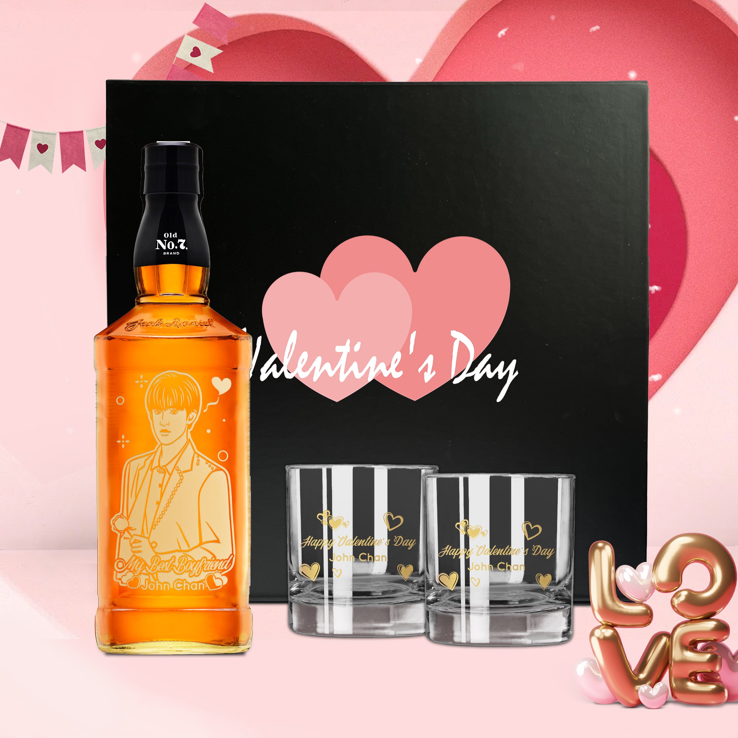 【Romantic Valentine's day】Jack Daniel’s Old No.7 Whiskey Gift Set 情人節禮物 送男友 - Design Your Own Wine
