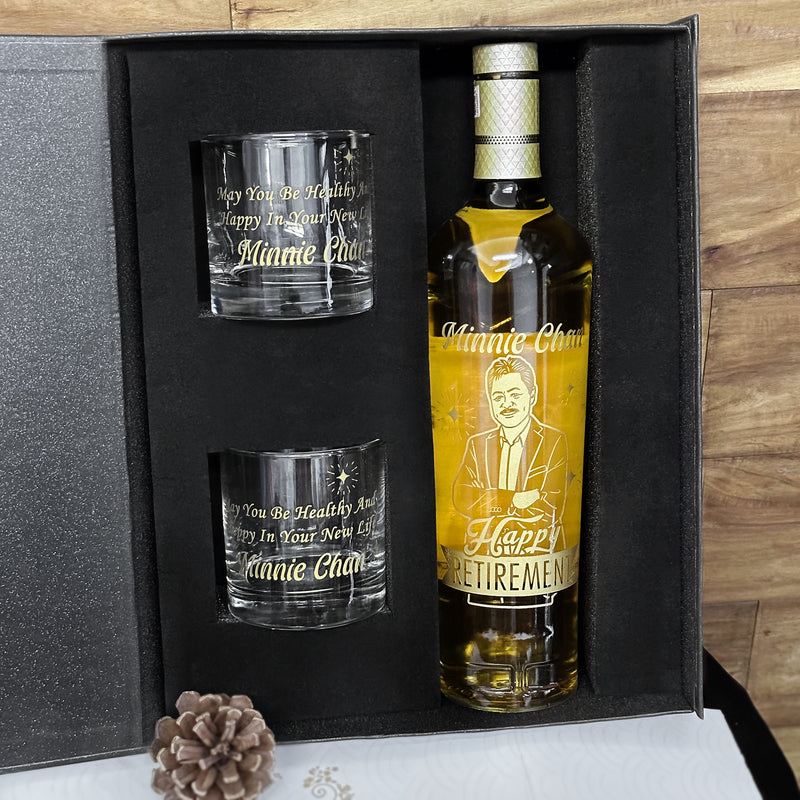 公司禮物丨Macallan Sherry Oak 12 Gift Set |麥卡倫雪莉桶12年&Bottega威士忌杯套裝 退休感謝禮物DY04-184 - Design Your Own Wine