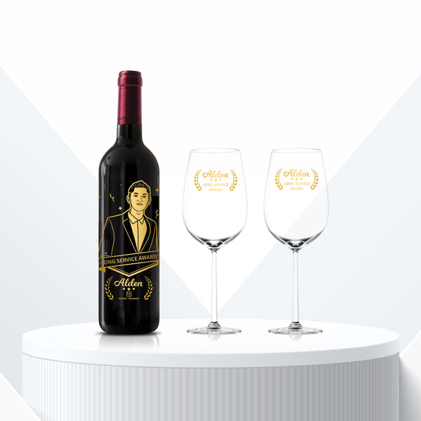 企業高端禮品|定制St Louie 紅酒單支雙杯套裝 慶祝禮物 VIP禮品 - Design Your Own Wine
