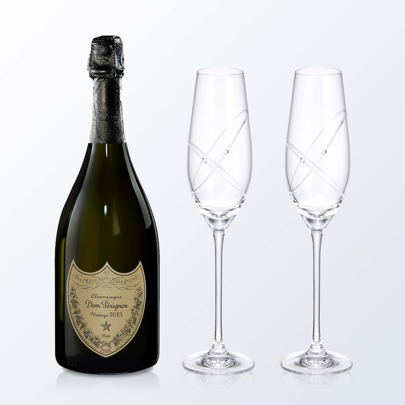 雕刻禮物| Dom Pérignon Vintage 2013& Tiffany 單支雙杯套裝（人像雕刻）生日禮物 紀念禮物的副本 - Design Your Own Wine
