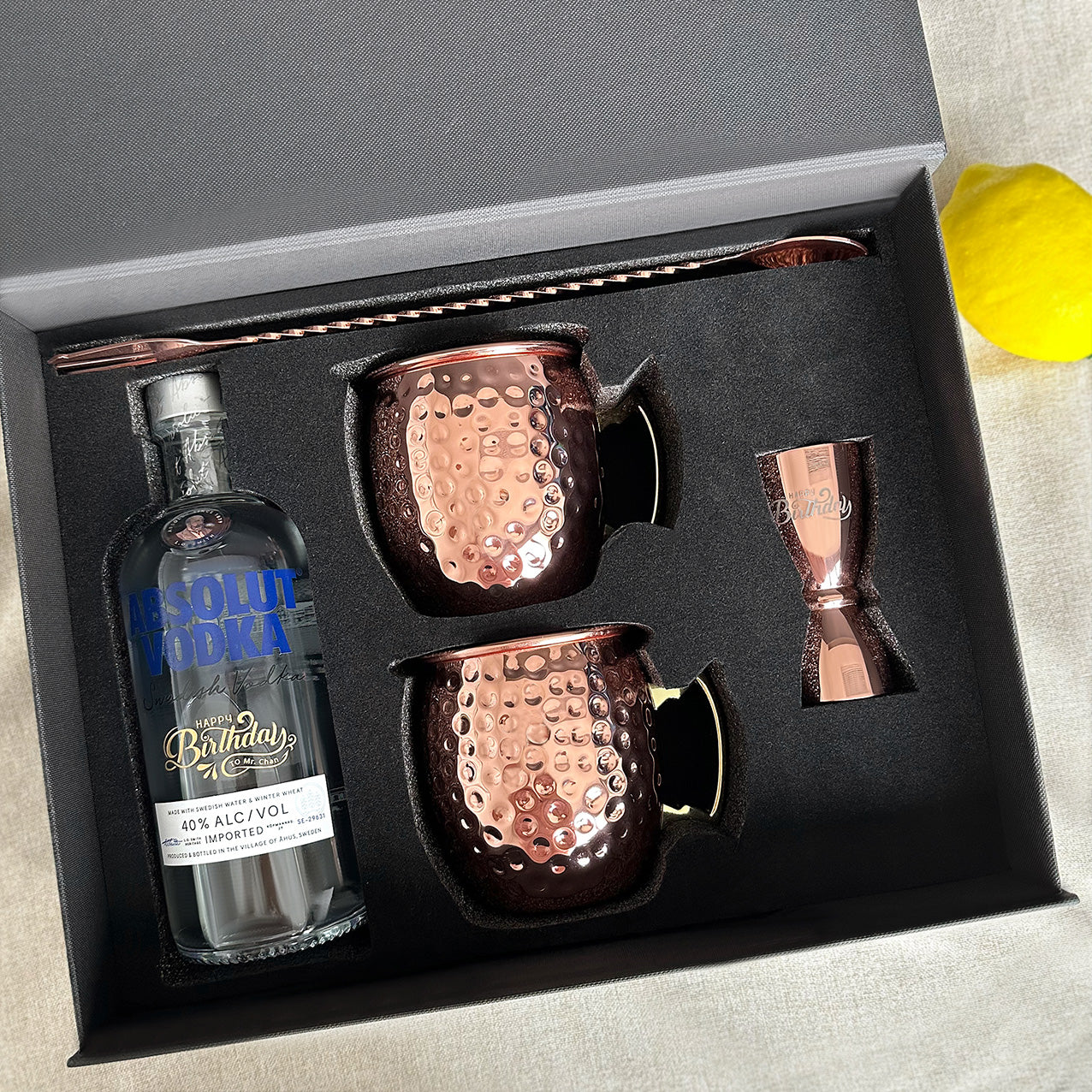 生日禮物 伏特加調酒訂製禮盒 酒瓶文字雕刻 Birthday Gift 雞尾酒調酒套裝 情侶送男友送禮必備禮物 Vodka Bartending Set DY02-86 - Design Your Own Wine