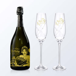 雕刻禮物| Dom Pérignon Vintage 2013& Tiffany 單支雙杯套裝（人像雕刻）生日禮物 紀念禮物的副本 - Design Your Own Wine