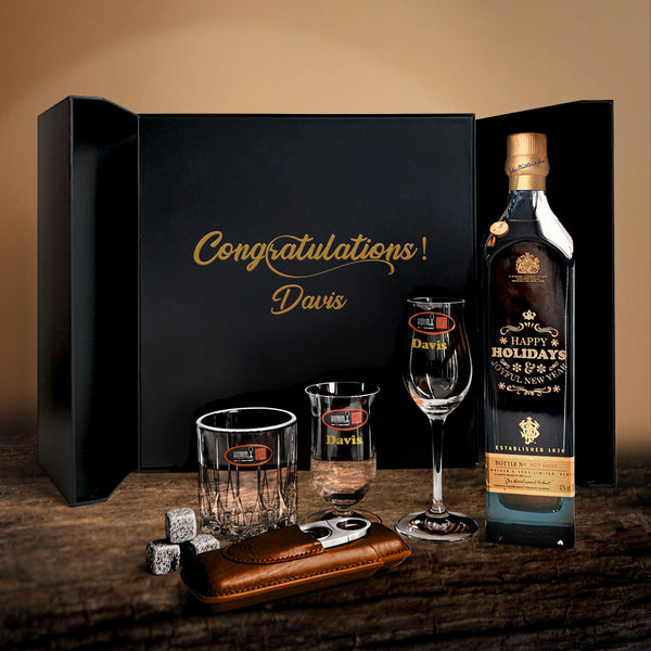 Riedel Glasses gift set|定制雕刻威士忌杯&Johnnie Walker Blue Label威士忌套裝DY04-250 - Design Your Own Wine