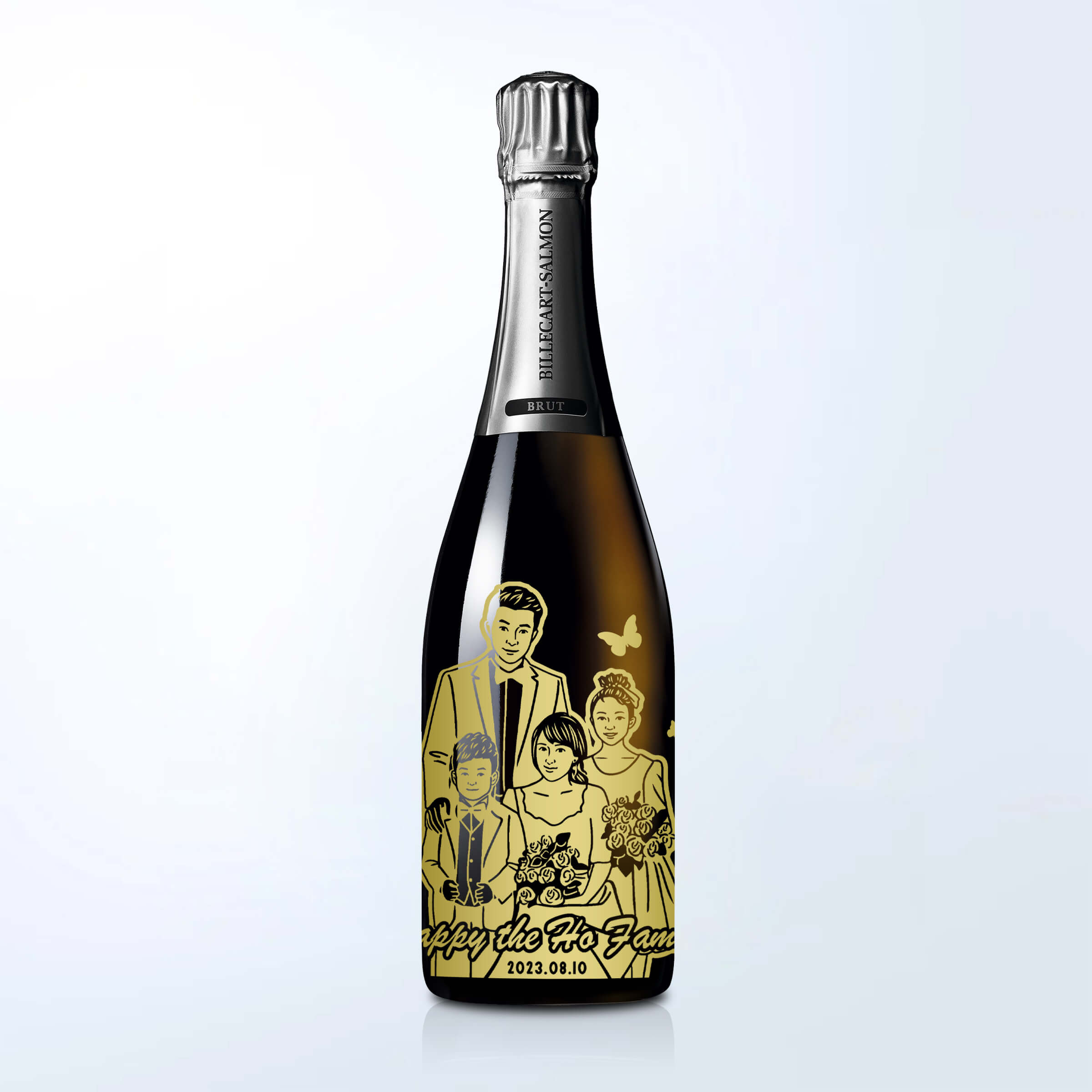 大容量香檳|客製化  Billecart Salmon BRUT RÉSERVE Champagne 人像雕刻禮物 結婚禮物 （紀念禮物）的副本 - Design Your Own Wine