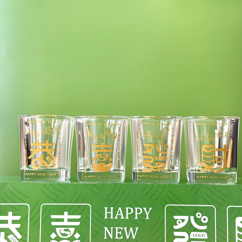 新年特製禮盒丨恭喜發財杯雕刻 客製化威士忌杯 春節拜年祝福禮物 商務年會員工禮物 2025好寓意創意玻璃水杯祝福禮物 DY05-60