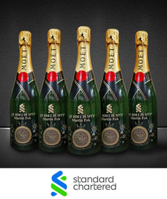 Case Study ：Standard Chartered | 客製化 Moet & Chandon Brut 文字雕刻 - Design Your Own Wine