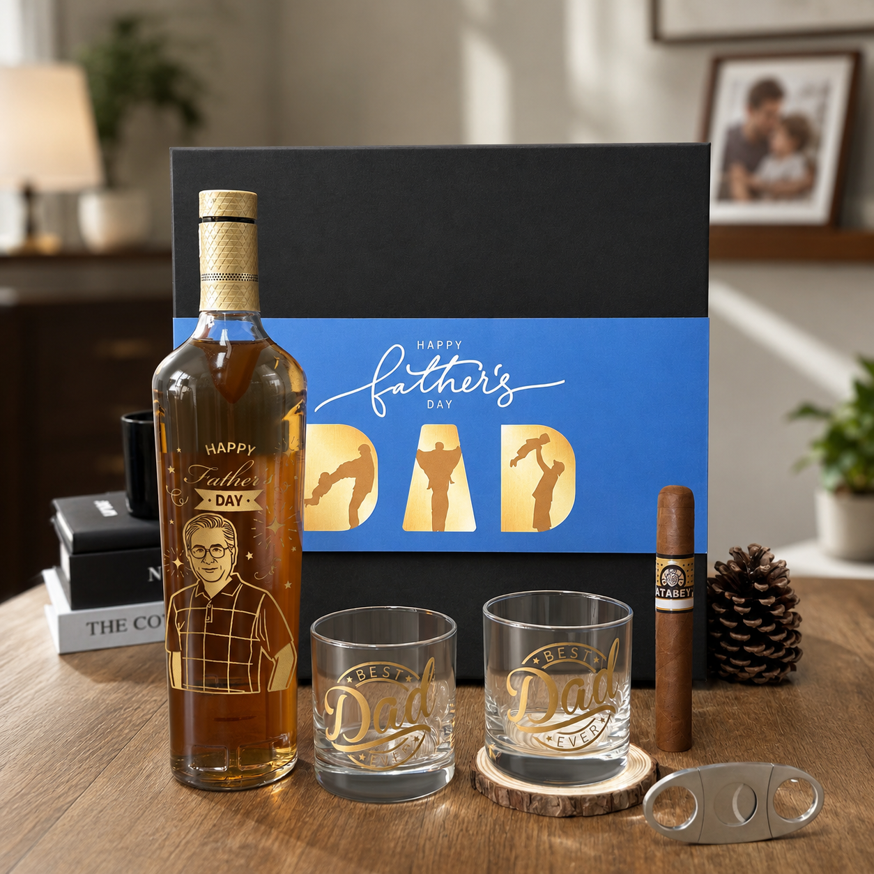 父親節禮物|客製化禮物套裝 （人像雕刻）節日禮物 Macallan Sherry Oak 12 麥卡倫雪莉桶12年 威士忌禮物套裝 Macallan Father's Day Premium Gifts Portrait Customization DY05-71 - Design Your Own Wine
